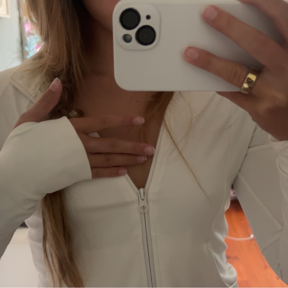White Zip-Up athletic Jacket